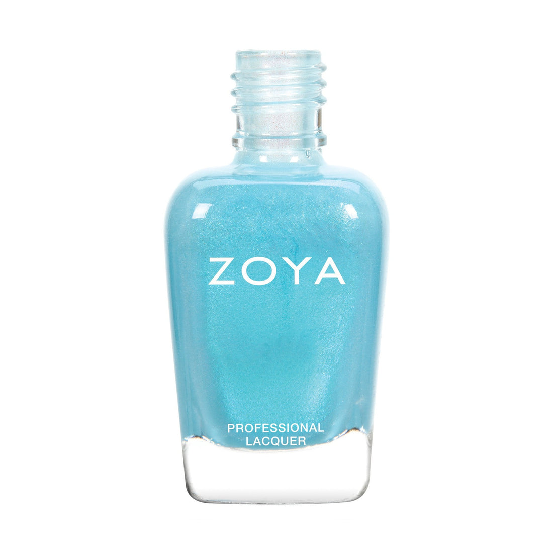 Zoya Rayne nail polish bottle, showcasing vibrant turquoise color with the Zoya logo on the label.