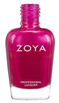 Zoya Rosa nail polish bottle with pink-colored polish and the Zoya brand label against a neutral background.