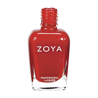 Zoya Tamsen nail polish bottle with a sleek design, showcasing the vibrant, glossy nail polish color in the image.