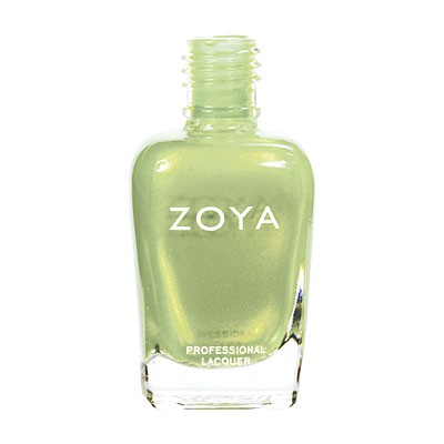 Zoya Tracie nail polish bottle with vibrant coral-orange shade, showcasing the Zoya brand on a clean white background.