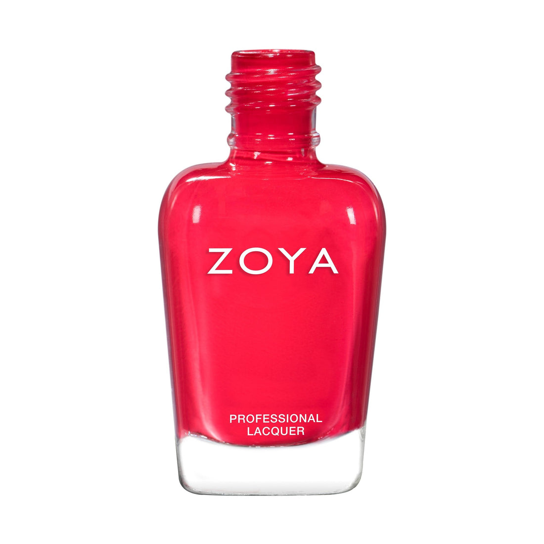 Zoya Virginia nail polish bottle with purple shade and white cap, displayed on a neutral background.