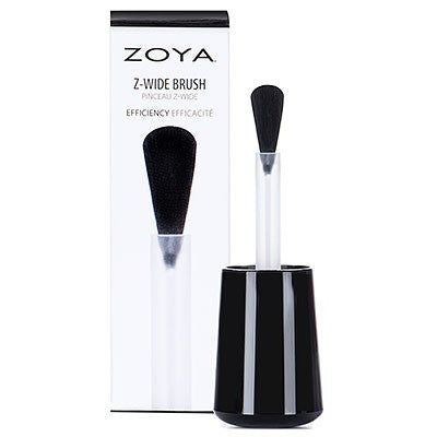 Zoya Z-Wide Nail Polish Brush showing a close-up of the wide bristle design for smooth application
