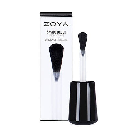 Zoya Z-Wide Nail Polish Brush showing a close-up of the wide bristle design for smooth application